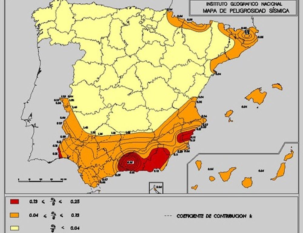 Сейсмическая карта испании