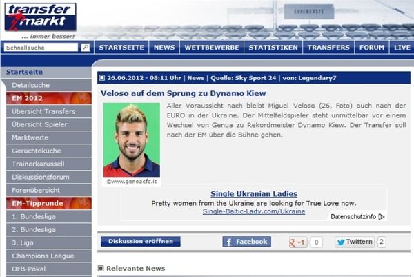 «Στην Ντιναμό Κιέβου ο Βελόσο»!