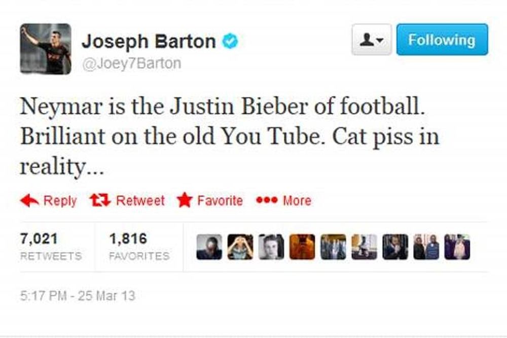 Μπάρτον: «Νεϊμάρ, ο… Τζάστιν Μπίμπερ του ποδοσφαίρου»