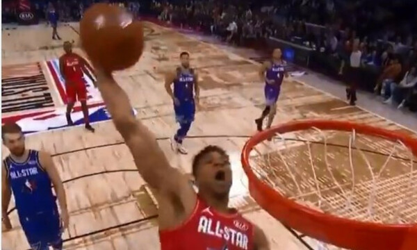 NBA All Star Game: Κάρφωμα... γκάφα από τον Γιάννη! (video)
