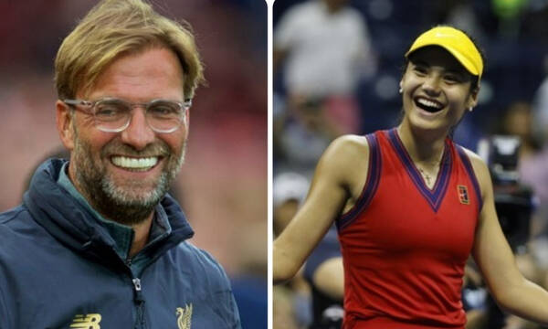 «Τρελάθηκε» ο Κλοπ με την θριαμβεύτρια του US Open - Επική ατάκα για την Ραντουκάνου (photos)