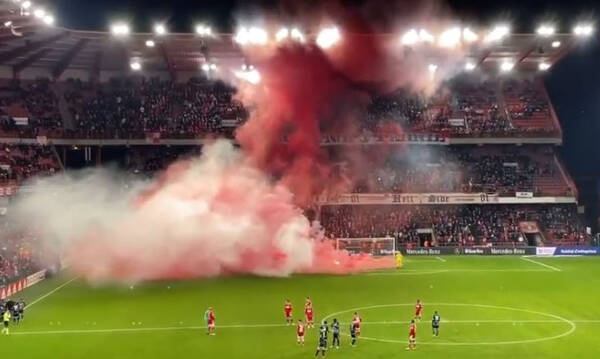 Χαμός στο Βέλγιο! - «Ντου» οπαδών της Σταντάρ Λιέγης, διακοπή στο ματς με τη Σαρλερουά! (vid+pic)