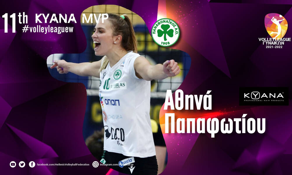 Volley League: MVP η Αθηνά Παπαφωτίου, που χάρισε τη νίκη στον Παναθηναϊκό, στο ντέρμπι «αιωνίων»