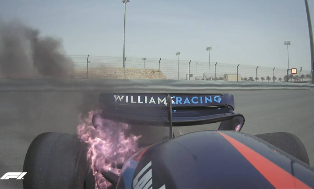 Formula 1: Τρόμαξαν με Λατίφι στο Μπαχρέιν - Πήρε φωτιά το μονοθέσιο του (video+photos)
