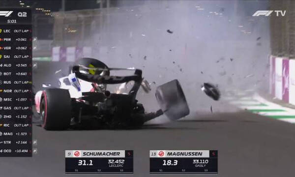 Formula 1: «Πάγωσαν» με Μικ Σουμάχερ στη Σαουδική Αραβία - Διέλυσε το μονοθέσιο του (video+photos)