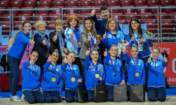 Ρυθμική γυμναστική: Παγκόσμιο χρυσό μετάλλιο μετά από 20 χρόνια για το ελληνικό ανσάμπλ