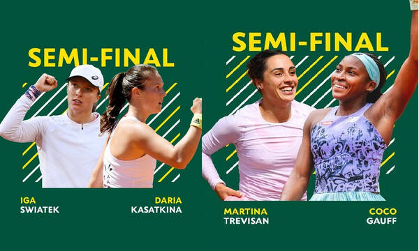 Roland Garros: Σήμερα βγαίνουν οι φιναλίστ στις γυναίκες στο παριζιάνικο Grand Slam 