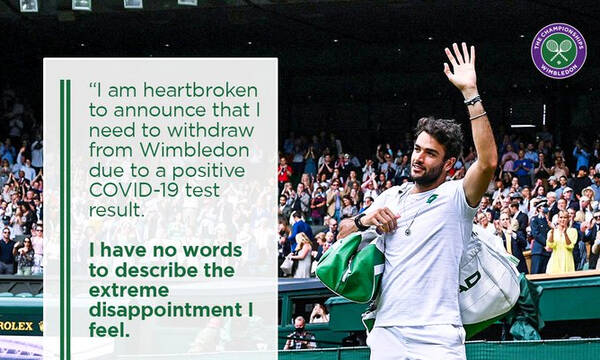 Wimbledon: Αποσύρθηκε λόγω κορονοϊού ο Ματέο Μπερετίνι, ανησυχίες και για τον Νόβακ Τζόκοβιτς