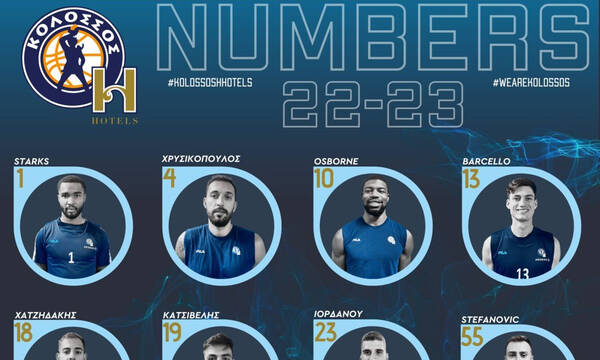 Κολοσσός: Ανακοίνωσε τους αριθμούς στις φανέλες των παικτών