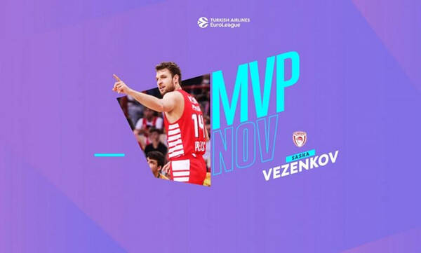 Euroleague: MVP Νοεμβρίου ο Βεζένκοφ